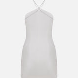 Selia-Triangle-Neck Mini Dress with Sequin Detail