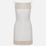 Sera-High Neck Beaded Mini Dress