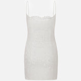 Lola - Lace Spaghetti-Strap Mini Dress With Hand-Beaded Embellishments