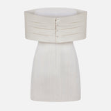 Solene - Lace Mini Dress With Silk Tuxedo Collar