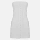 Sia-Button Detail Mini Dress