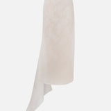 Moisa-Silk Organza Midi Skirt With Inner Lace Detail