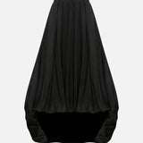 Audra - Silk Taffeta Puff Skirt in Black