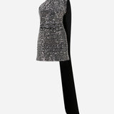Sophie - One Shoulder Sequin Dress with Shawl Detail