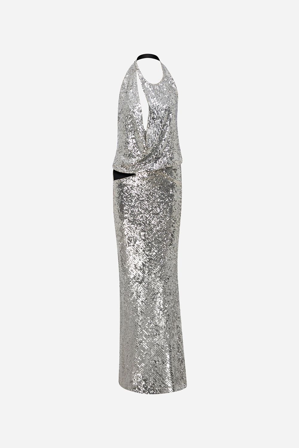 silver cowl neck maxi dress Silver Maxi Dress - Cowl Neck Maxi - Metallic Maxi Dress