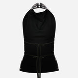 Elly - Backless Sequin Top