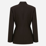 Mono - Constructed Wool Blazer in Brown