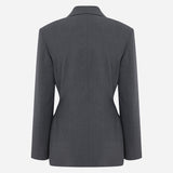 Mono - Constructed Wool Blazer in Grey