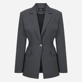 Mono - Constructed Wool Blazer in Grey