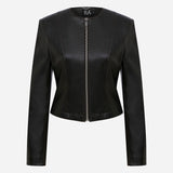 Lara - Zipper Detailed Leather Jacket