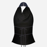 Joy - Backless Denim Top