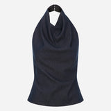 Joy - Backless Denim Top