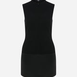 Lea - Mini Dress with Satin Detail in Black