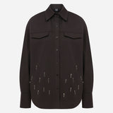 Nova - Embellished Shirt in Brown