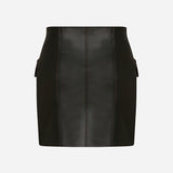 Elise - Leather Mini Skirt with Big Pockets