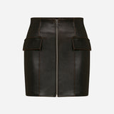 Elise - Leather Mini Skirt with Big Pockets