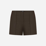 Iris - Mini Wool Shorts in Brown