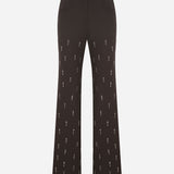 Cora - Embellished Trousers in Brown