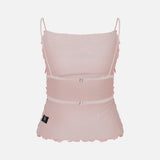 Cassie Open-Back Sequin Top in Pink Sequin