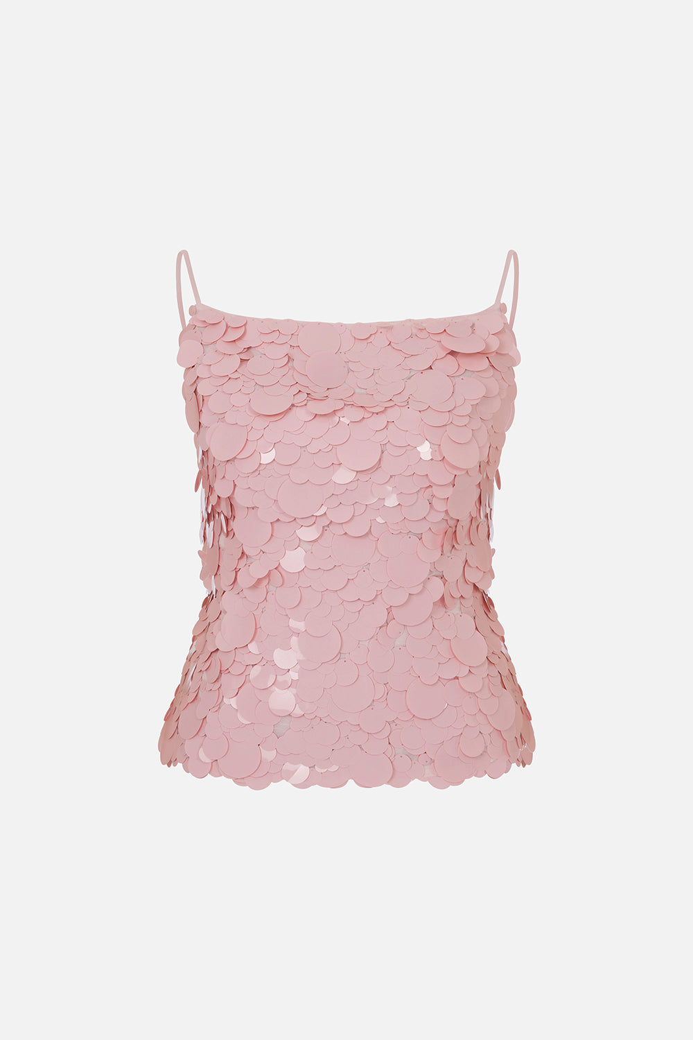 Cassie Open-Back Sequin Top in Pink Sequin