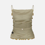 Cassie Open-Back Sequin Top in Green Sequin