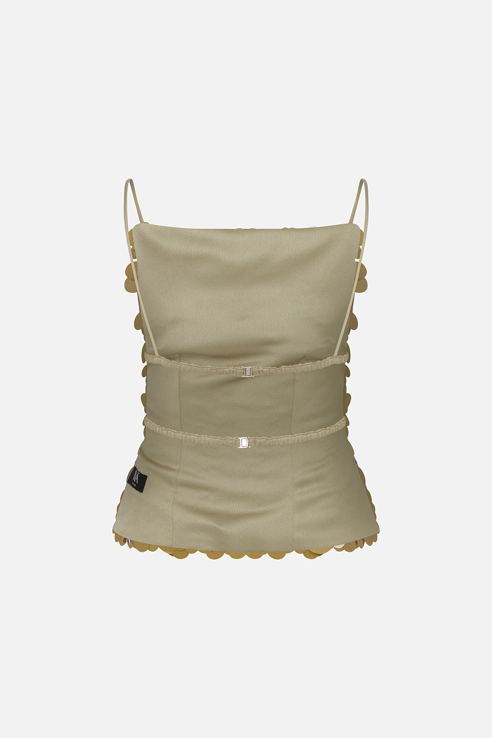 Cassie Open-Back Sequin Top in Green Sequin