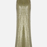 Lina Sequin Maxi Skirt in Green Sequin