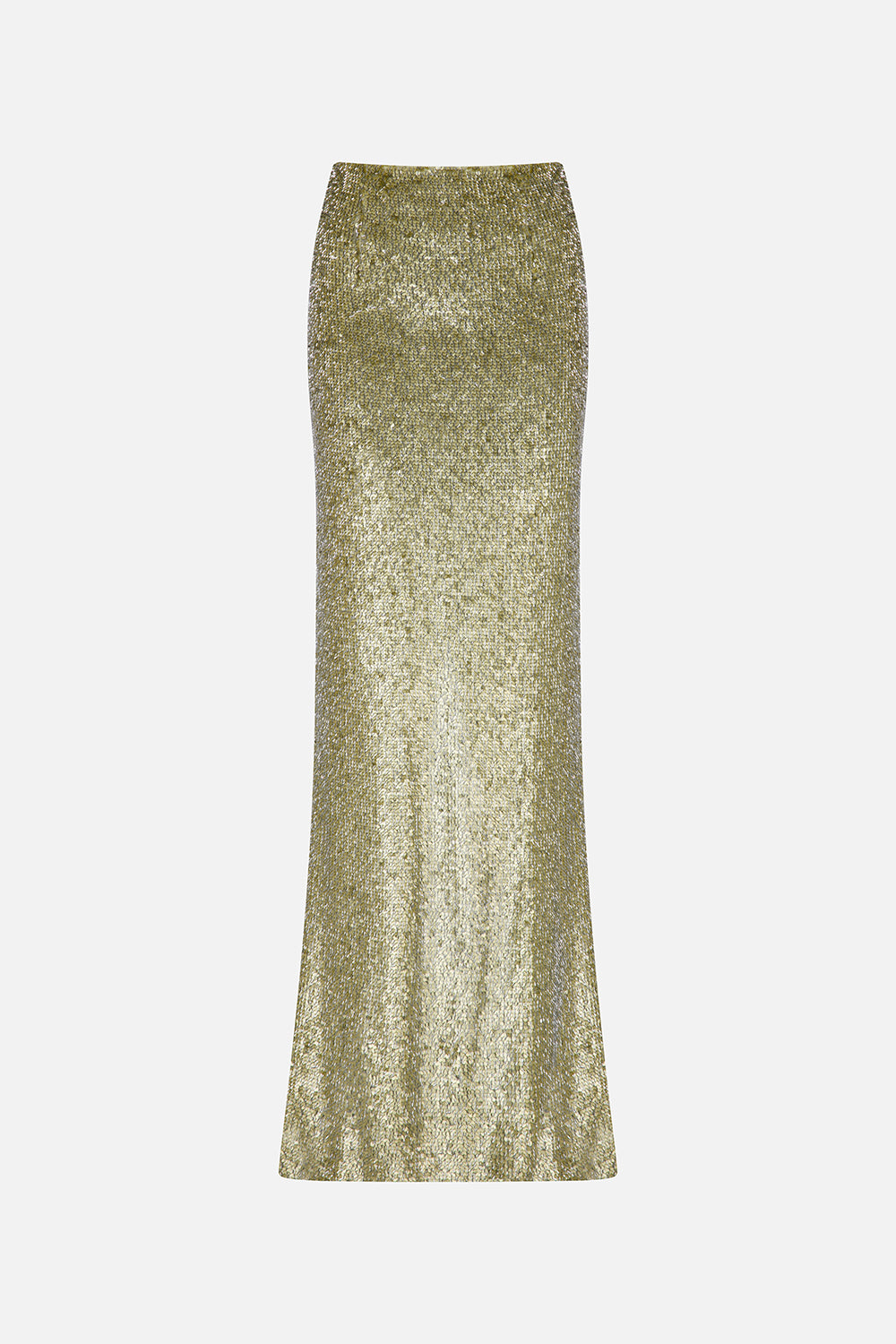 Lina Sequin Maxi Skirt in Green Sequin