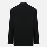 Nara Shawl-Collar Blazer with Trim Detail in Black
