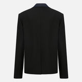 Jolie Blazer with Denim Detail in Black