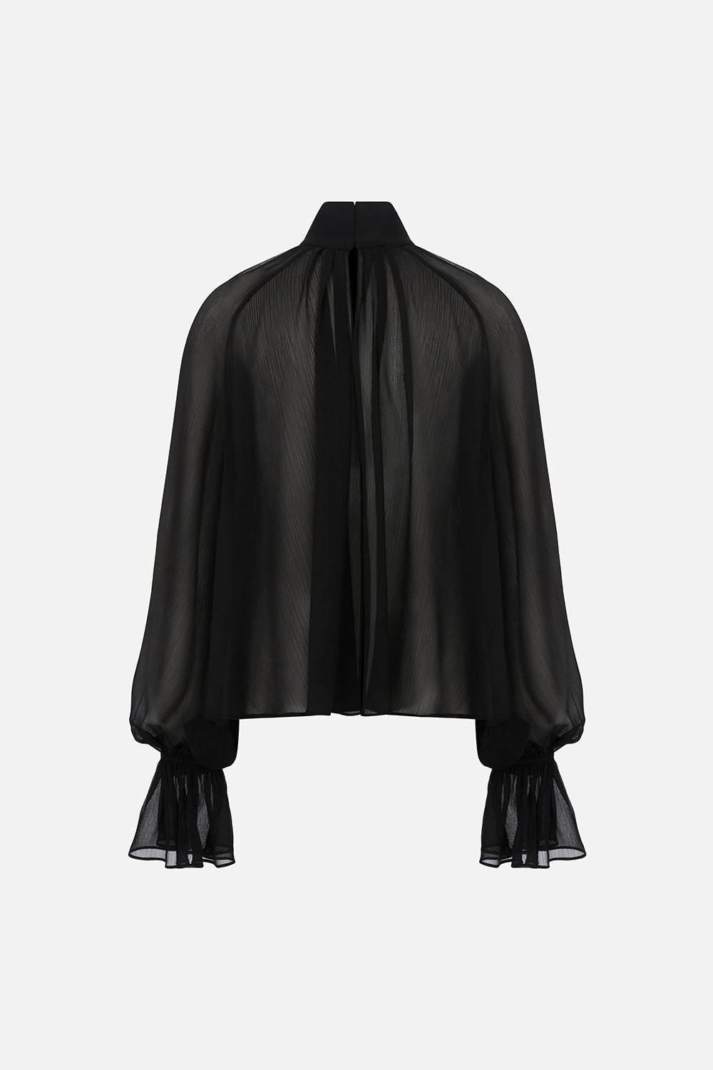 Pam Ruched Chiffon Blouse in Black