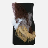 Glace Strapless Feathered Mini Dress in Black