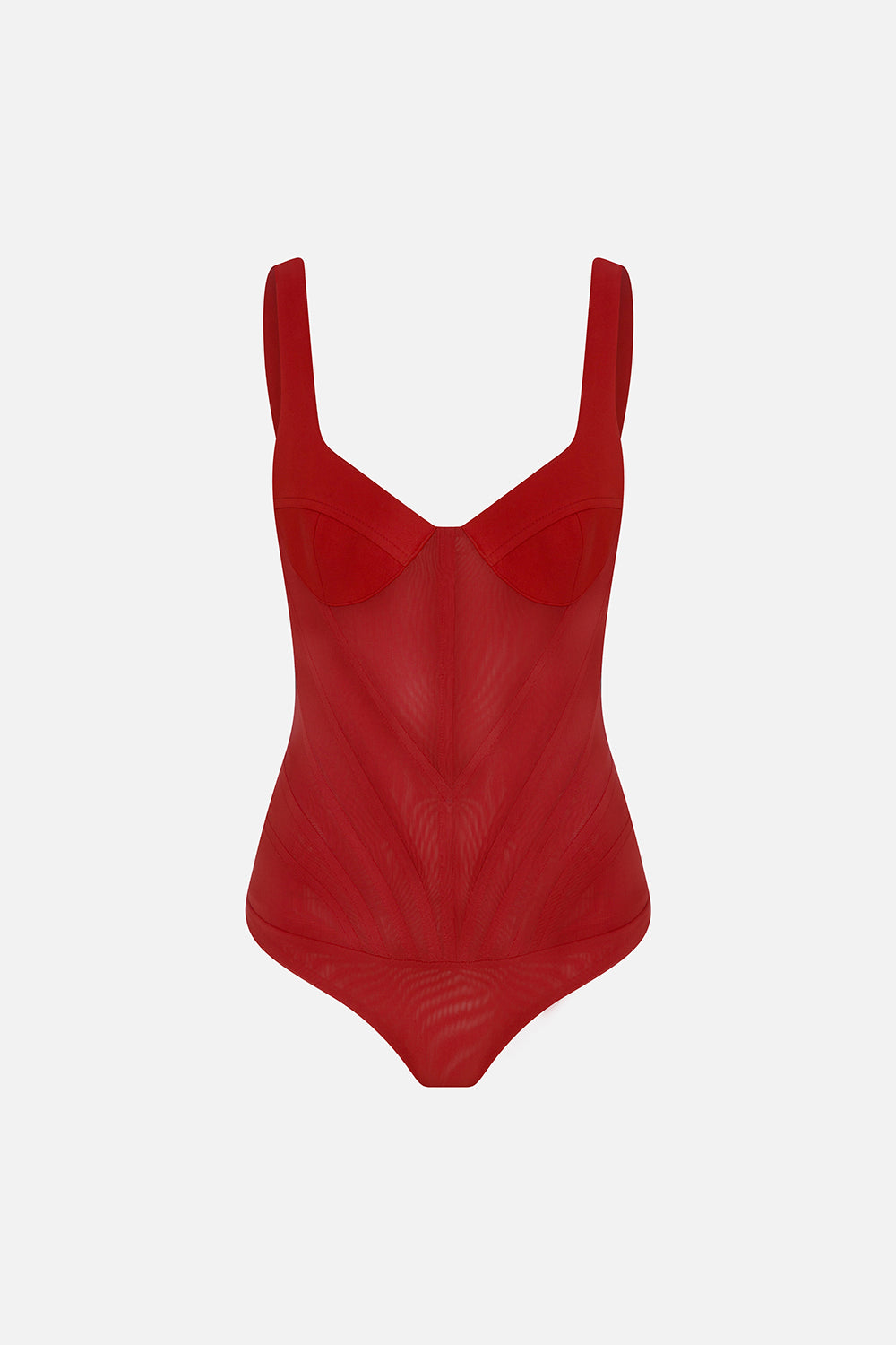Nicole Corset Bodysuit in Red
