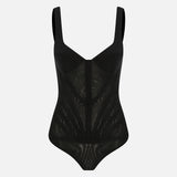 Nicole Corset Bodysuit in Black
