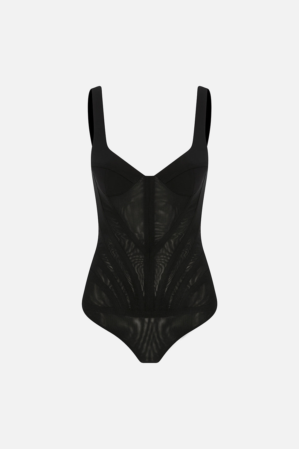 Nicole Corset Bodysuit in Black