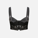 Nola Lace-Trimmed Wool Bralette in Grey