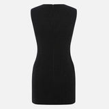 Kiara Lace Overlay Mini Dress in Black
