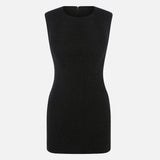 Kiara Lace Overlay Mini Dress in Black