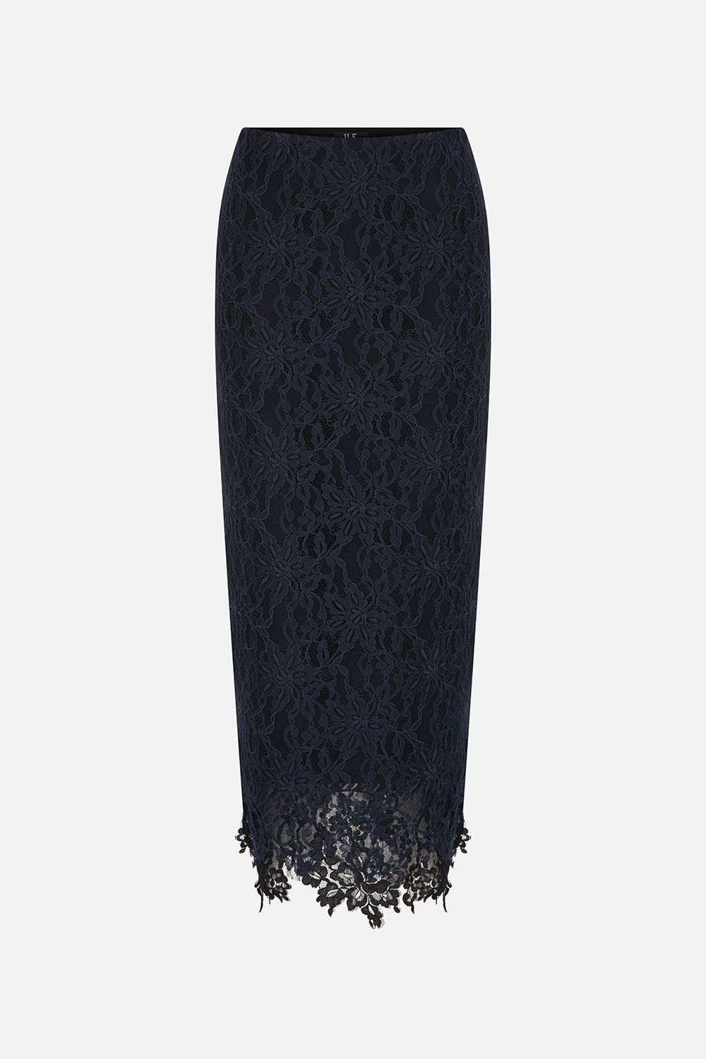 Kim Lace Midi Skirt in Navy Blue