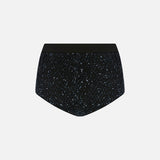Zoey Silk Sequin Shorts in Navy Blue Sequin