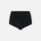 Zoey Silk Sequin Shorts in Navy Blue Sequin