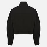 Maddy Cropped Biker Jacket in Black