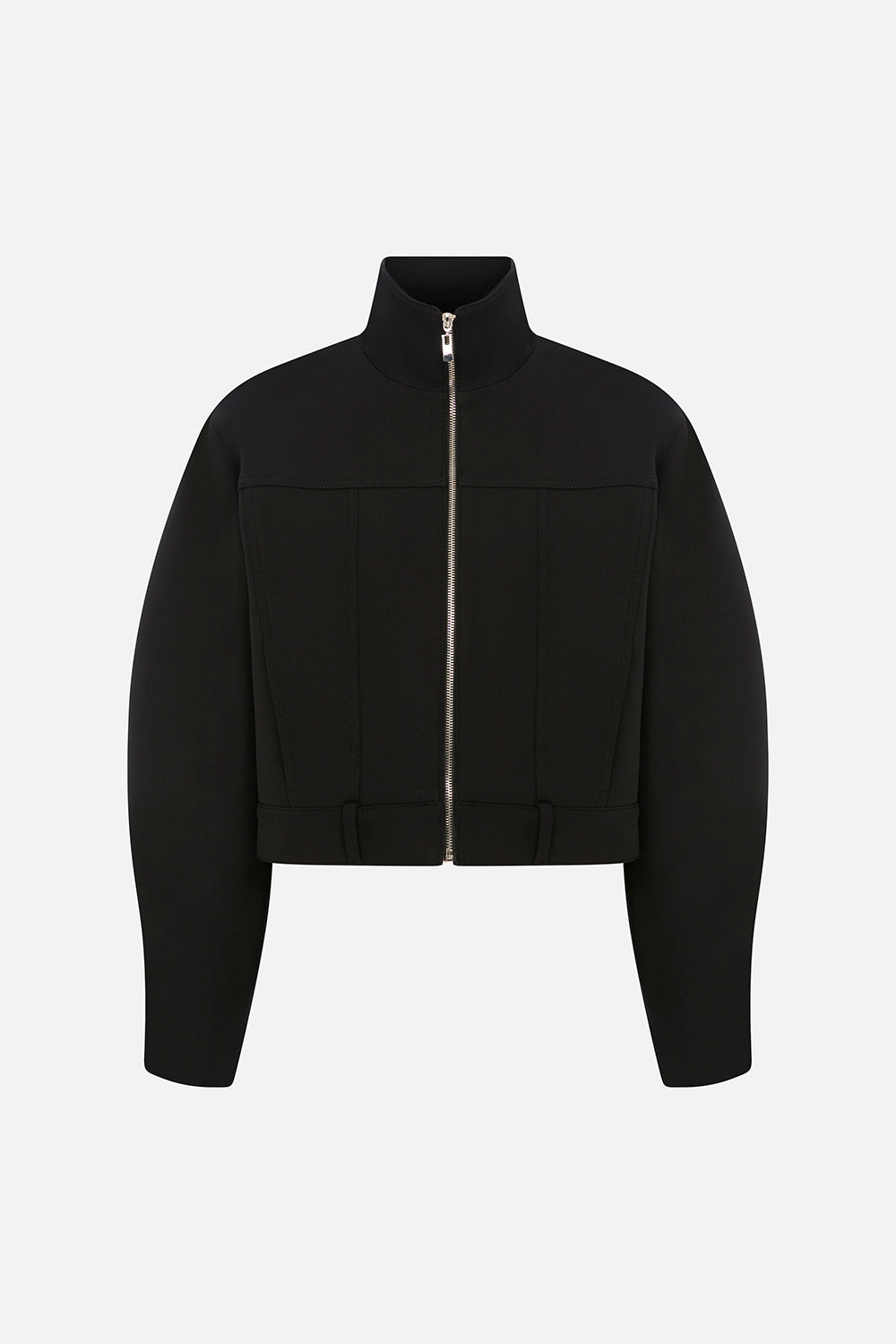 Maddy Cropped Biker Jacket in Black