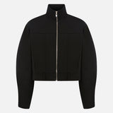 Maddy Cropped Biker Jacket in Black