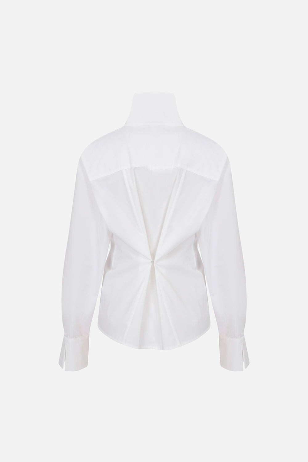 Juna High-Neck Cotton Shirt in White