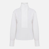 Juna High-Neck Cotton Shirt in White