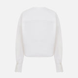 Talia V-Neck Cotton Shirt in White