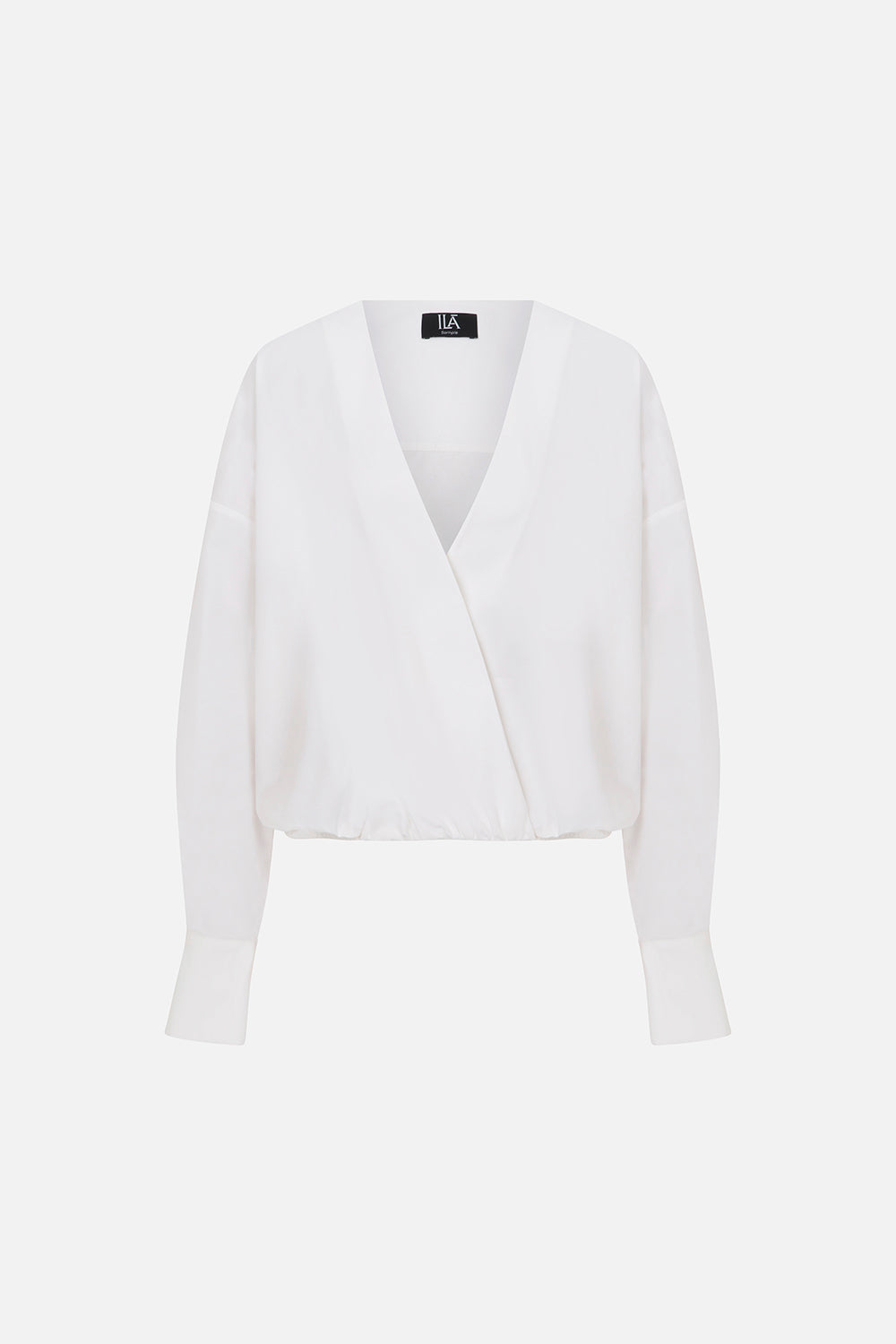 Talia V-Neck Cotton Shirt in White