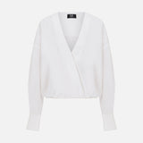 Talia V-Neck Cotton Shirt in White