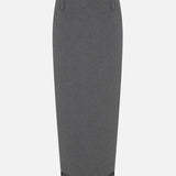 Gaia Midi Skirt with Lace Trim in Grey